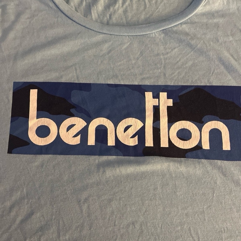 Benetton Blue Graphic T-Shirt